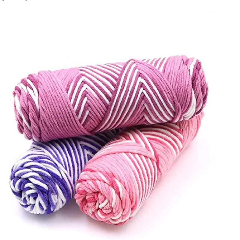 

50g/ball Crochet Yarn Rainbow Color Acrylic Yarn Hand Knitting Weaving Tufting Thread Large Soft Chunky Yarn Crafts Mini Project