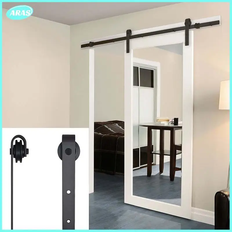 

300cm Barn Door Hanging Rail Pulley Set (Three-Segment Plum Button) Single Door HWC