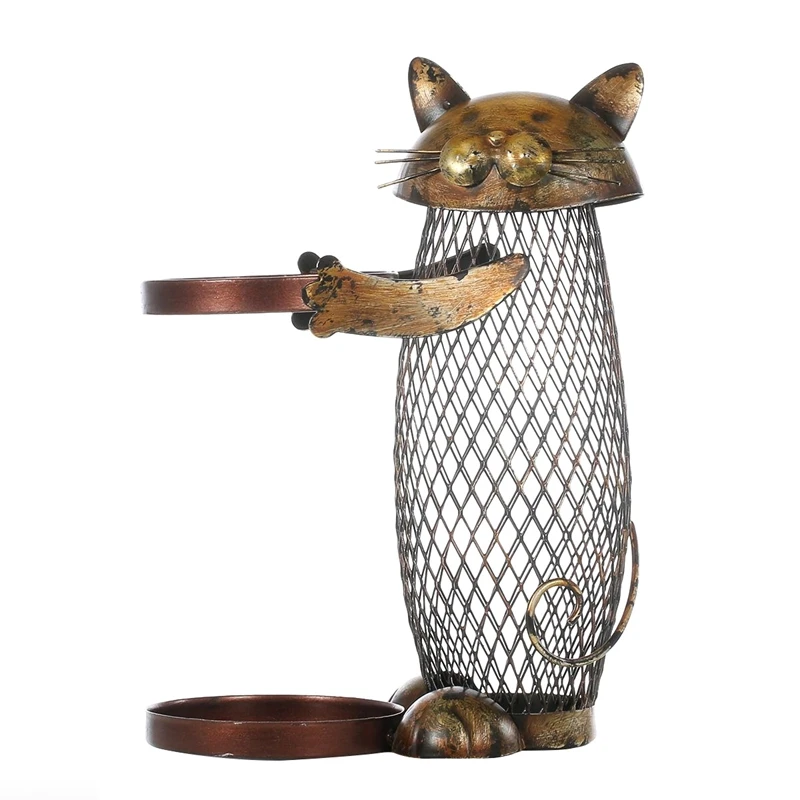 Полка для красного вина с котенком кованая железная полка животными горшок денег