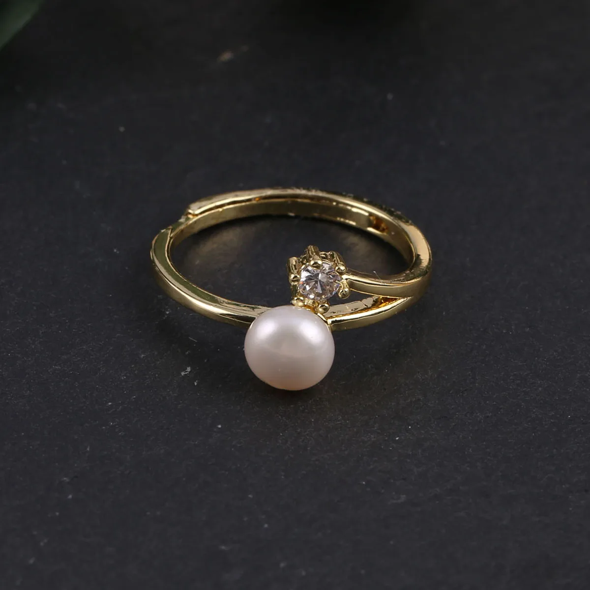 

Natural Fresh Water Pearls Rings Round Shape Letter Y Ring for DIY Charm Jewelry Accessories Making Manual Adjustable Random