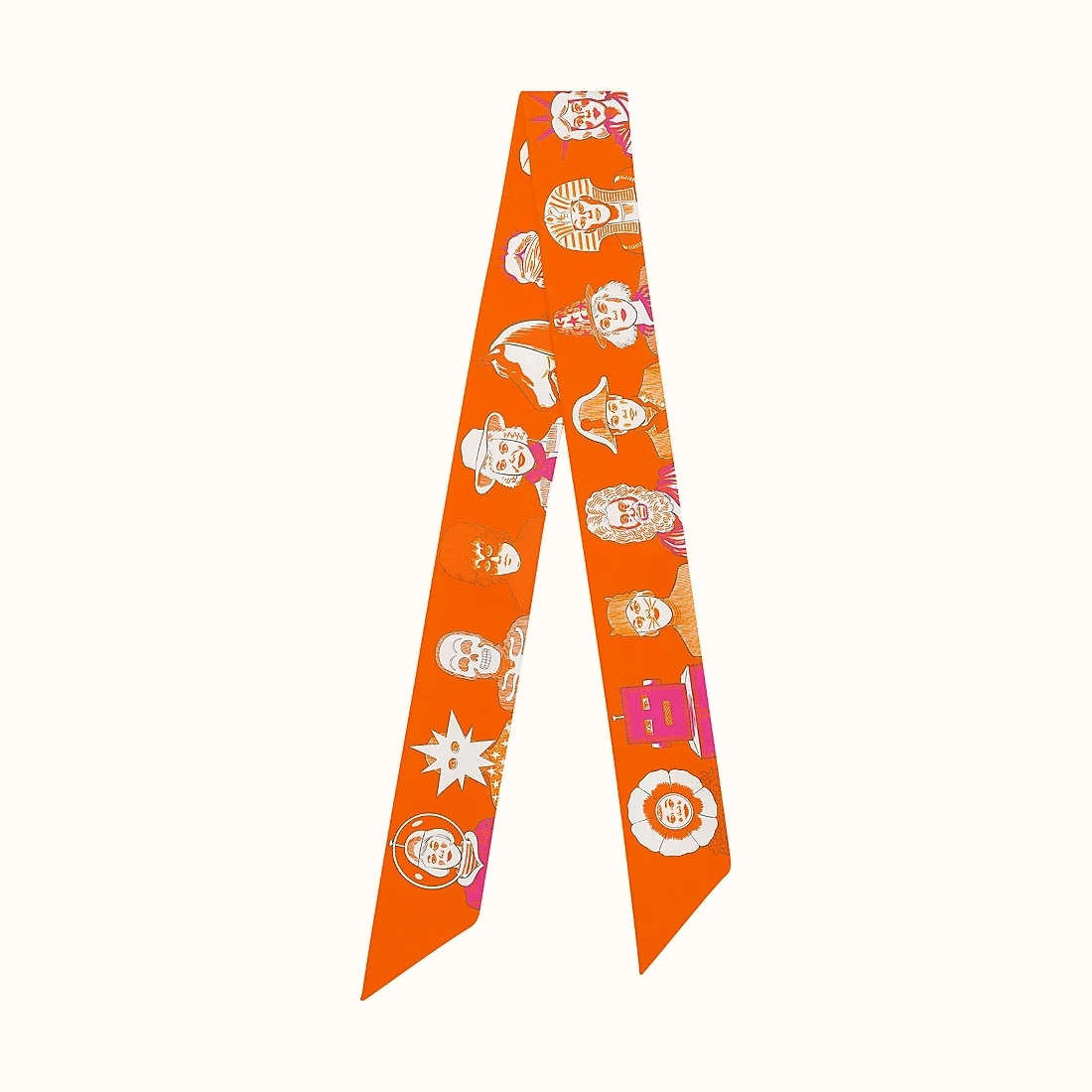 Новый дизайн 2022 брендовые Саржевые шелковые шарфы с мультипликационным роботом