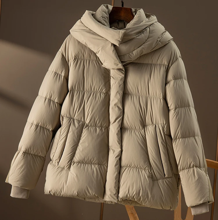 90%  White Duck Down  Women Jacket  Abrigos Mujer Invierno 2022 Nuevos De Pluma  Wide-waisted  Pockets Hooded