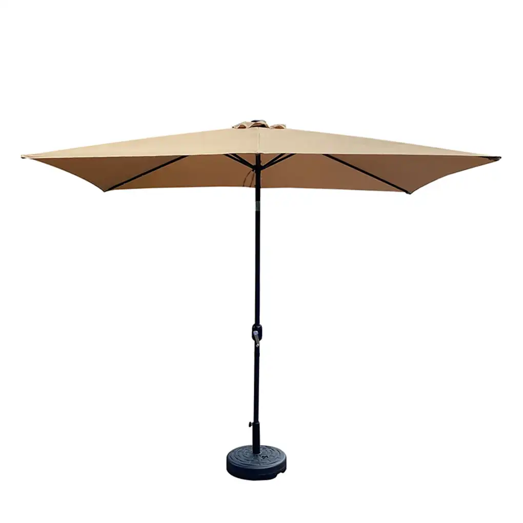 

Irene Inevent Cantilever Umbrella Solar LED Light Patio Parasol UV Protection Adjustable Angle Hanging Umbrella, Taupe