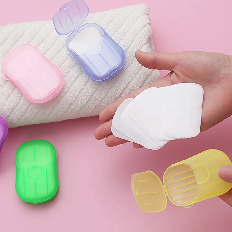 

20Pcs Disposable Soap Paper Travel Wash Hands Bath Clean Portable Sheets Paper Soap Scented Foaming Bathroom