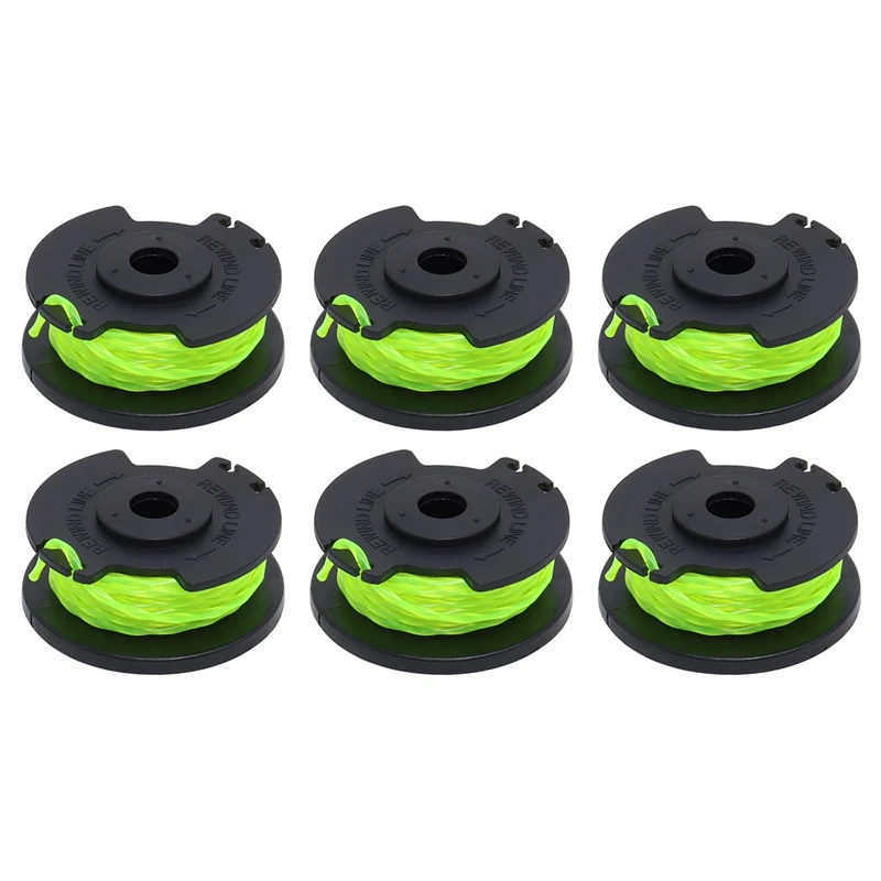6 Pack RAC143 String Trimmer Replacement Spool Line For Ryobi 36V Grass Trimmer Spool, Weed Eater String Auto-Feed