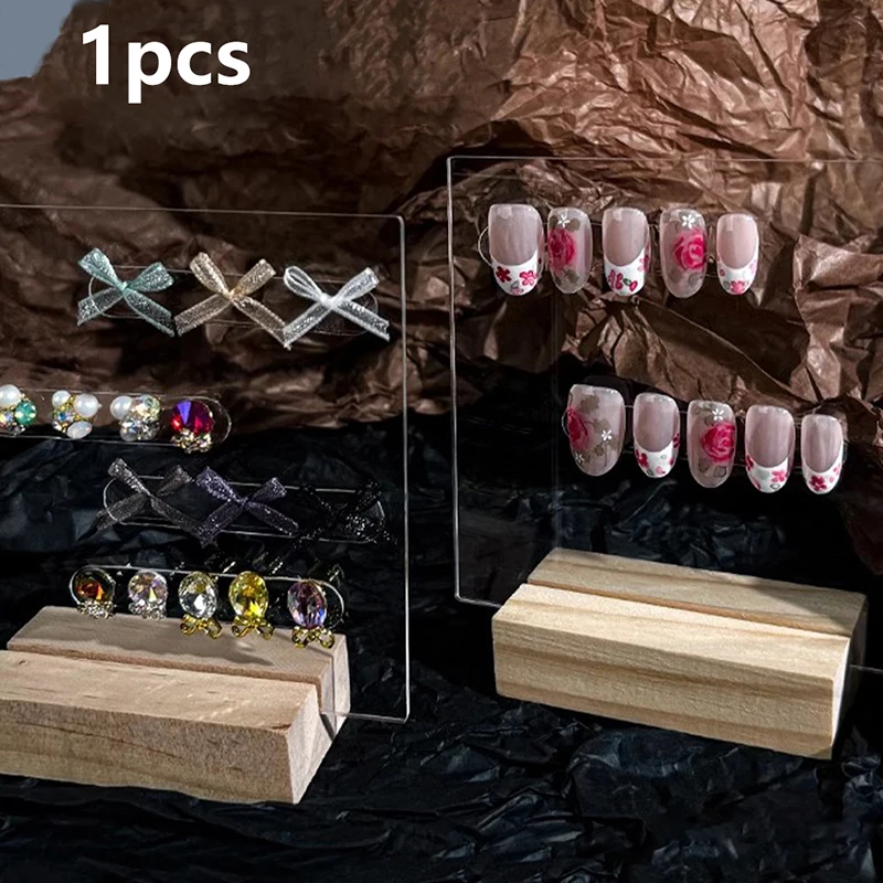 Доска для дизайна ногтей из цельного дерева акриловая рабочая стойка подставка