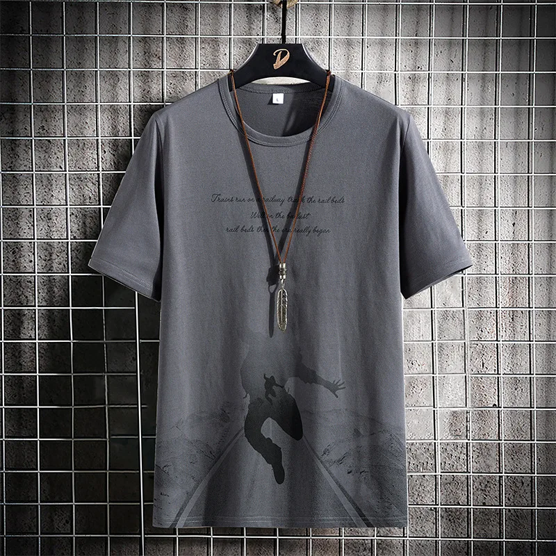 

2023HOT T-shirt men's summer 2021 new trendy brand trend cotton casual half-sleeved clothes loose Korean compassionate