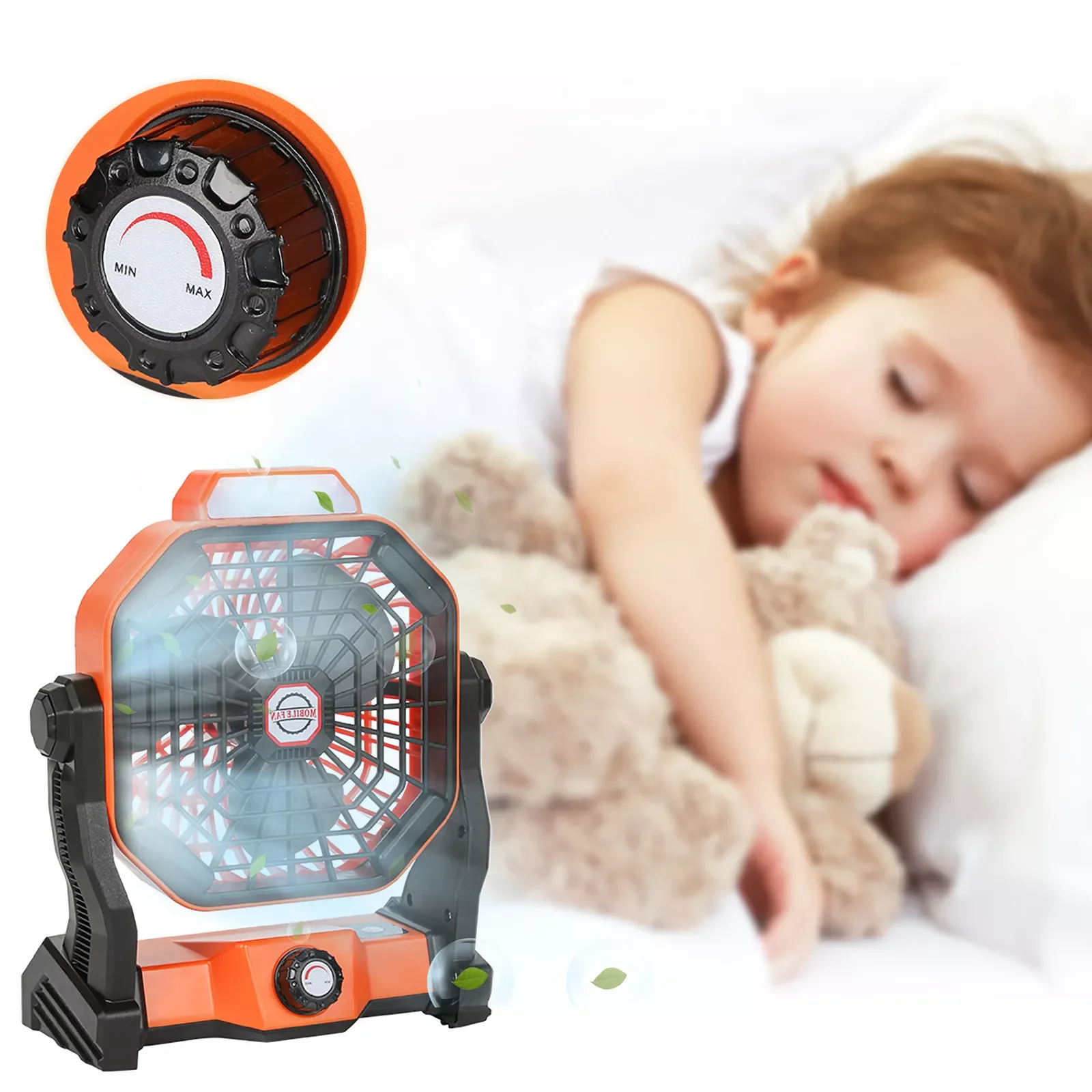 

NEW2023 Usb Desk Fan Portable Outdoor Camping Lamp Usb Charging Multi-function Lighting Small Personal Desktop Table Fan#db4