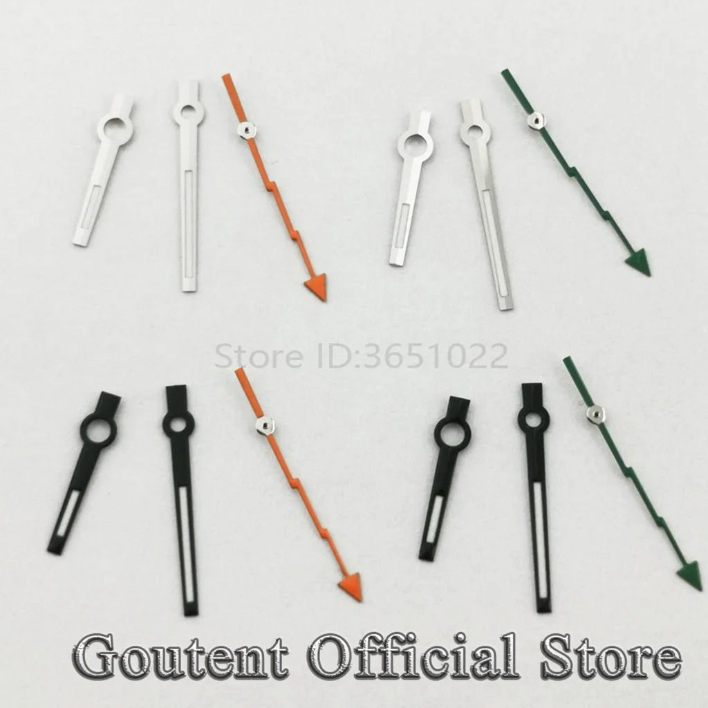 Goutent Светящиеся Серебристо-черные Стрелки Для Часов Оранжево-зеленая Молния