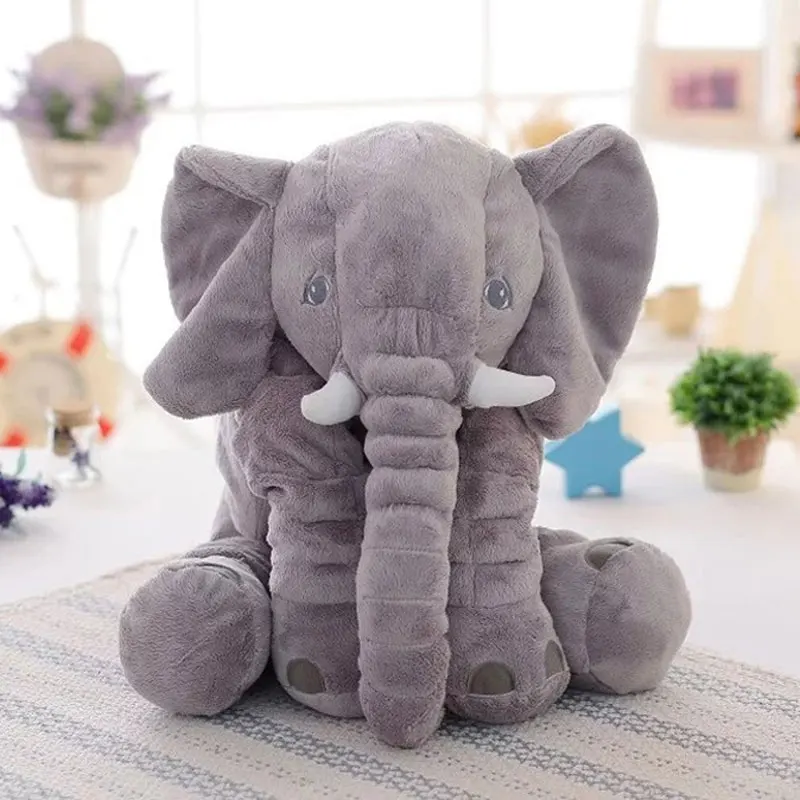 

60CM Cute Elephant Plush Toy With Long Nose Pillows PP Cotton Stuffed Baby Cushions Super Soft Elephants