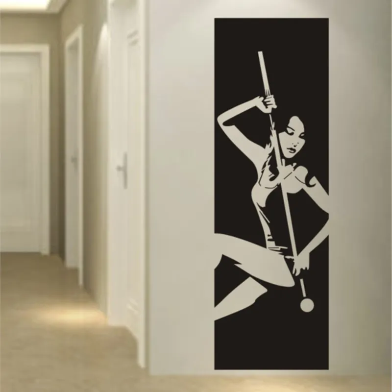 

Billiard Sexy Girl Wall Sticker Vinyl Decal Billiard Room Poster, Entertainment Place, Home Living Room Fashion Decor Sticker T4