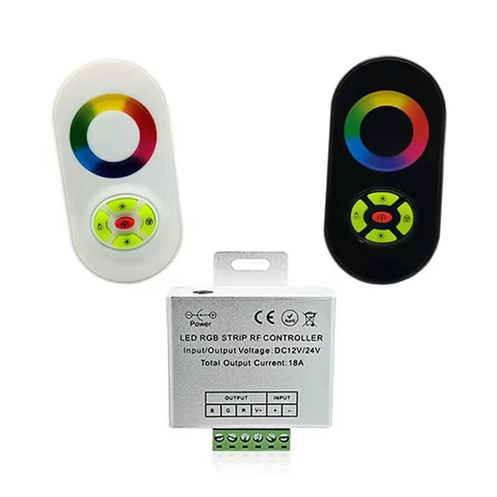 

RF RGB LED Controller 18A DC12/24V 5 Keys Aluminum Shell Touch RGB Controller for Led Strips