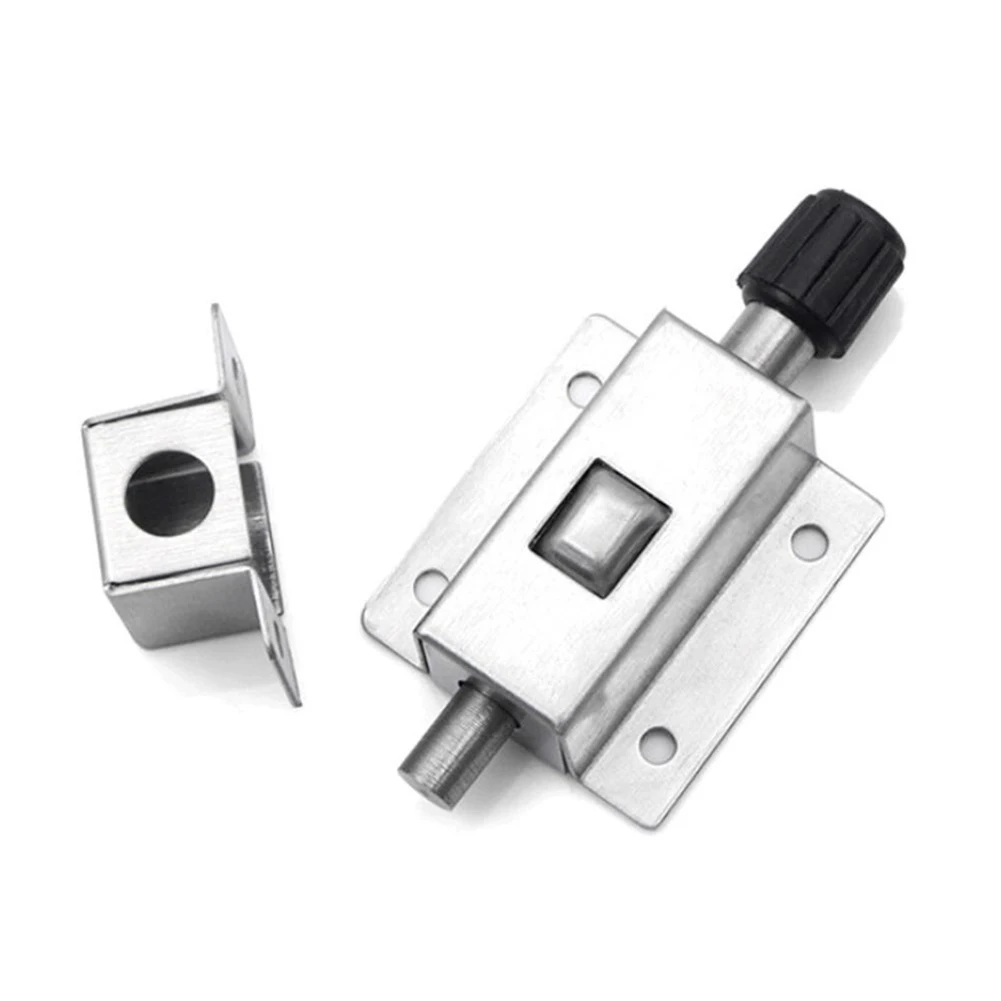 

Stainless Steel Security Automatic Window Gate Lock Spring Load Bolt Latch Door Automatic Latch Push Open Latch With 6pcs Screws