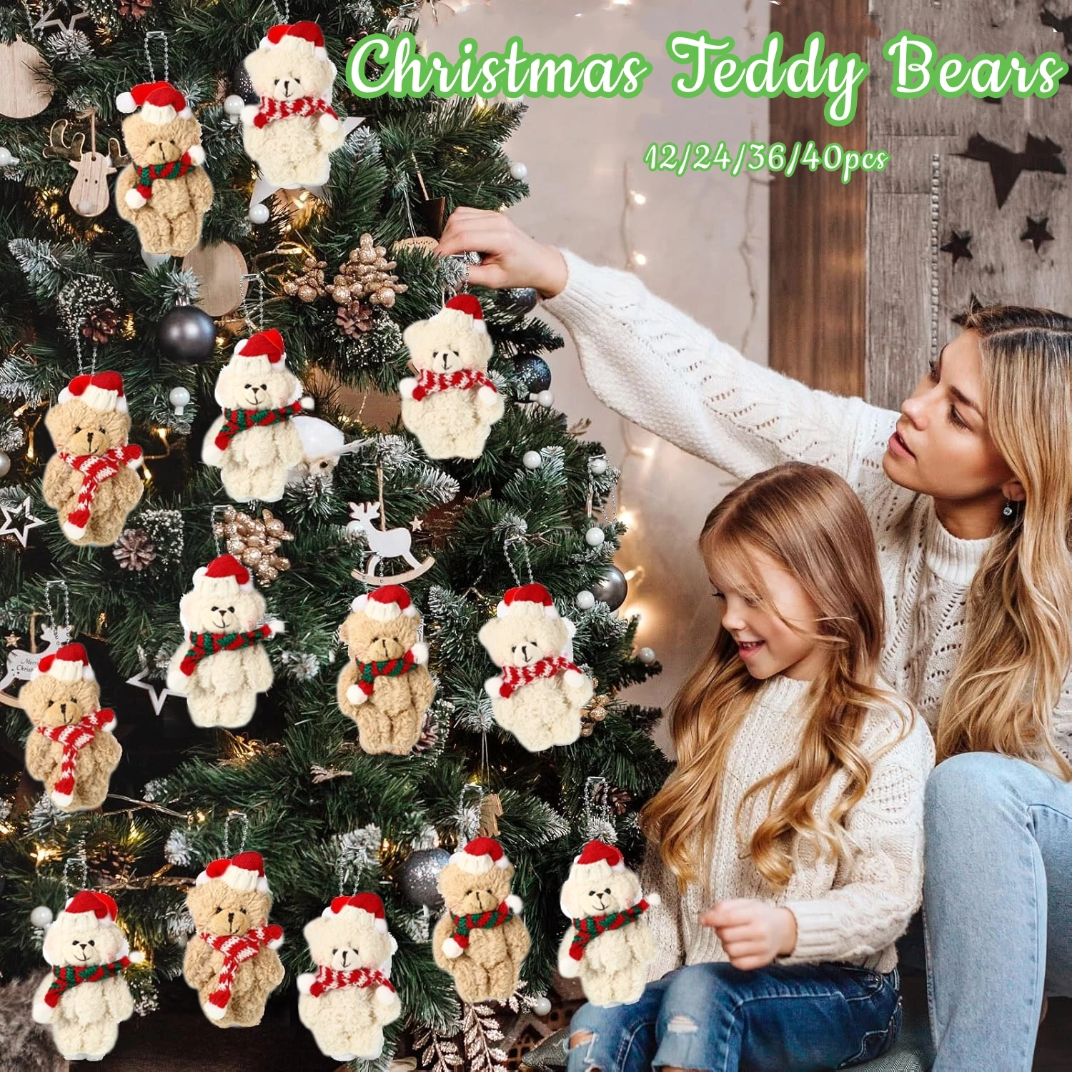 40/36/24/12 шт. рождественские плюшевые мишки подарок рождественский медведь подарки
