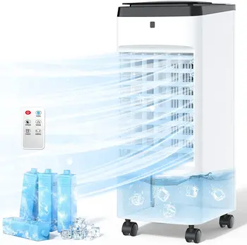220V Evaporative Cooler, 3-IN-1 Room Air Conditioner, Fast Cooling Air Cooler w/ 70°Oscillation, 20FT Remote Controller Timer