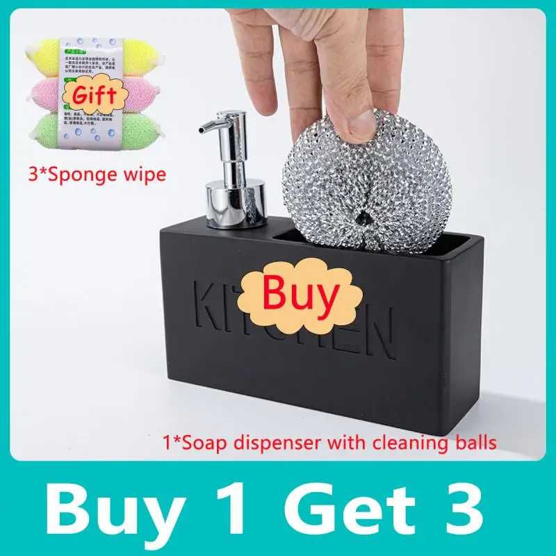 

Modern Kitchen Accessories Soap Dispenser Set Liquid Hand Soap Dispenser Pump Bottle Brushes Holds And Stores Sponges Scrubbers