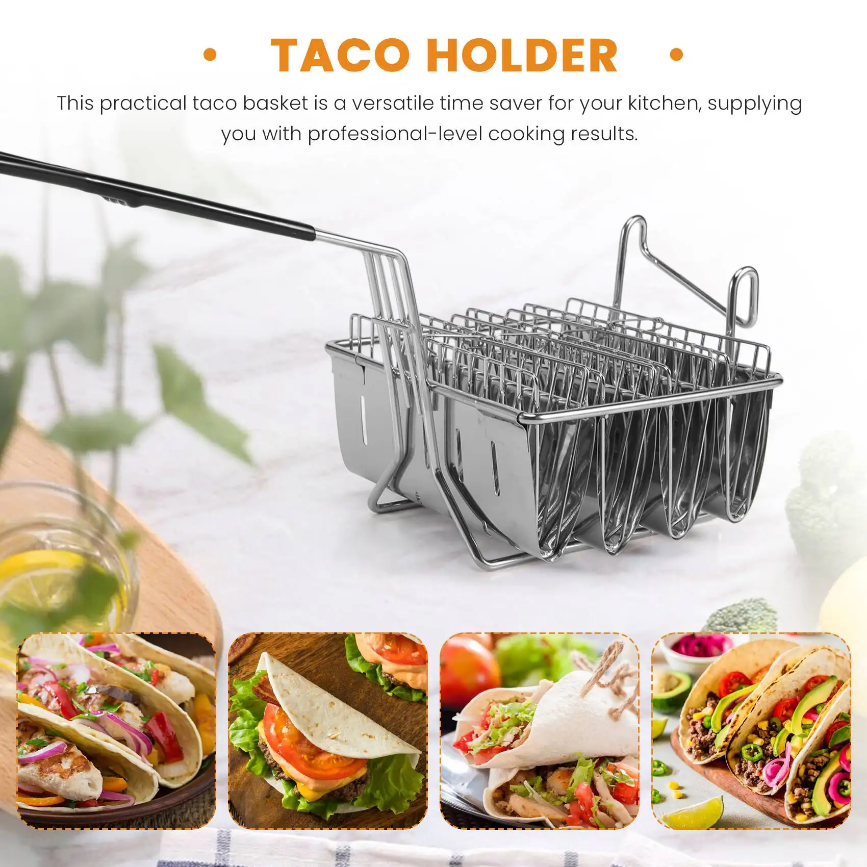 Корзина для фритюрницы Taco корзина Shell вмещает 4 с рукояткой и подставкой