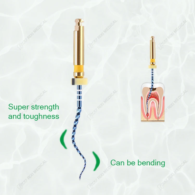 Стоматологические роторные файлы RIXI Dental MR3-Blue для корневых каналов, термоактивируемые NiTi-файлы, 10 коробок, ассорти, для использования с мотором, эндодонтические файлы для стоматологии (art.: 3920dadc34872) - 3920dadc34872
