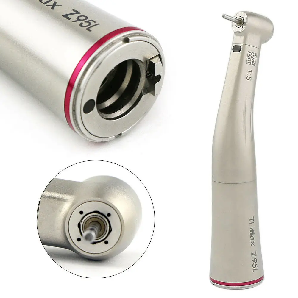 

Dental 1:5 Increasing Red Rings Against Contra Angle Low Speed Handpiece With Optic Fiber X95L fit NSK Dentistry Micromotor Tool