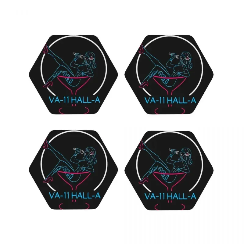 

VA-11 Hall-A Neon Sign Coaster Hot Pad Decoration And Accessories For Table Utensils For Kitchen Placemats Napkins Coffee Mat