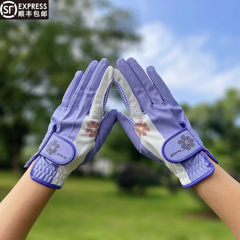 

GQ Golf Gloves Women's Hands Breathable and Wear-resistant Outdoor Playing Sun Protection and Anti Slip Particle Golf Gloves