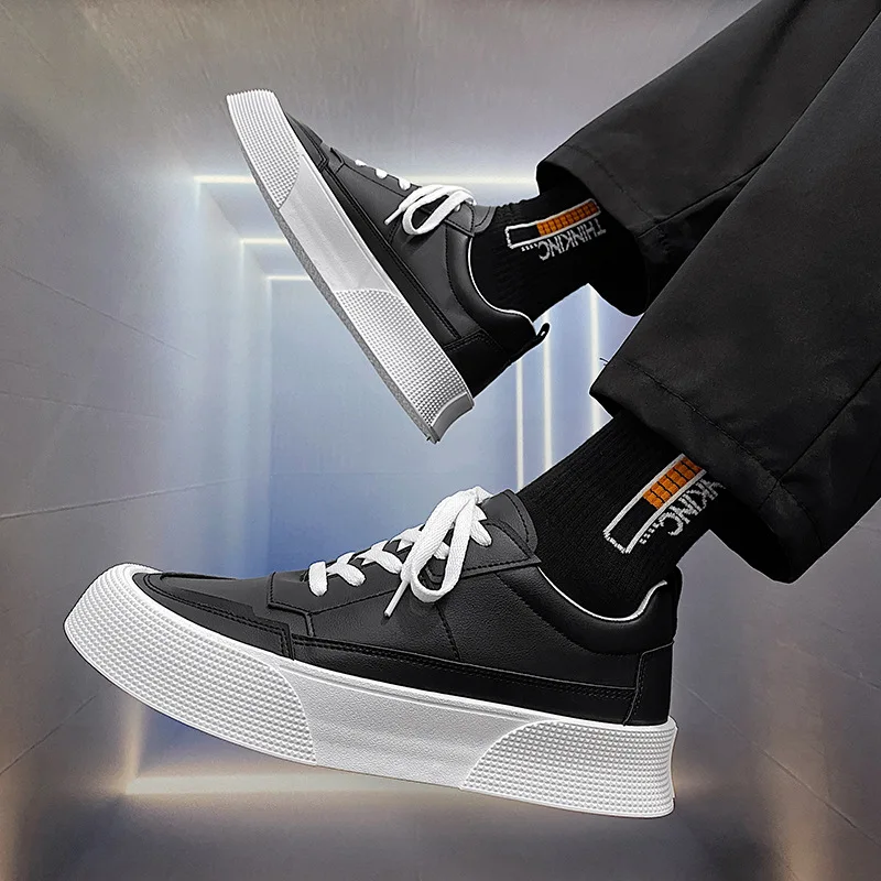 

Мужские кожаные туфли, роскошные Брендовые повседневные и удобные, на шнуровке, плоская подошва, модные кроссовки, белые