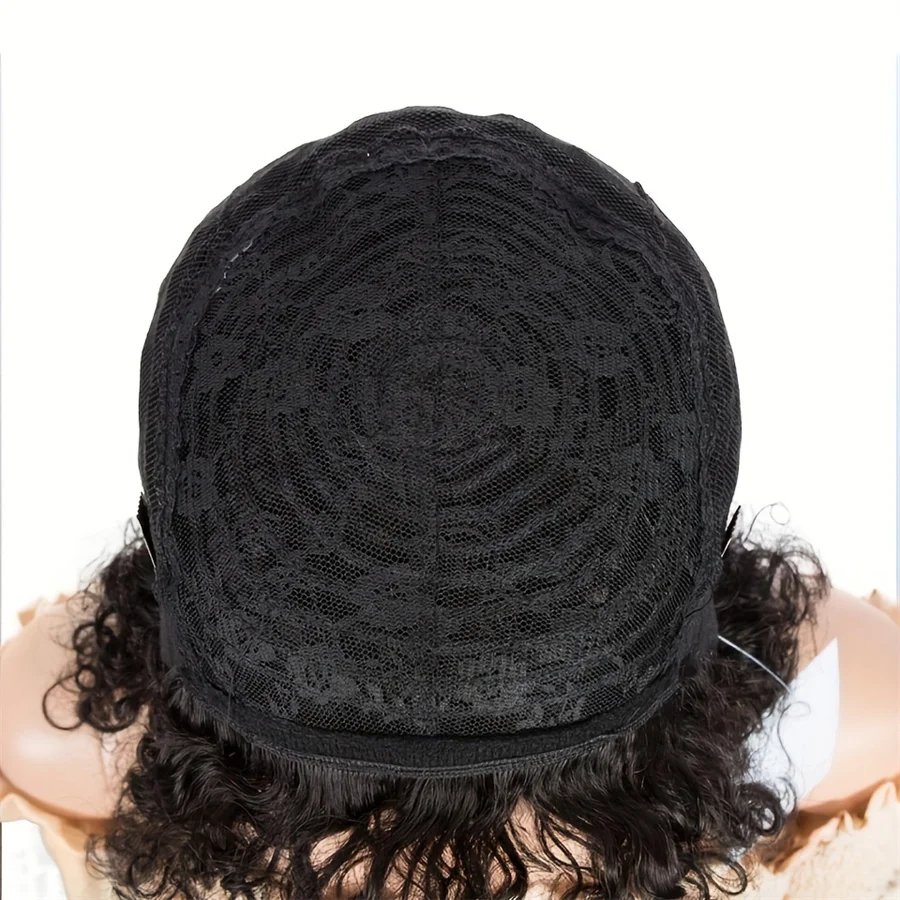 Афро-кудрявые машинные парики 4 дюйма плотность 150% парик Remy для вечеринок