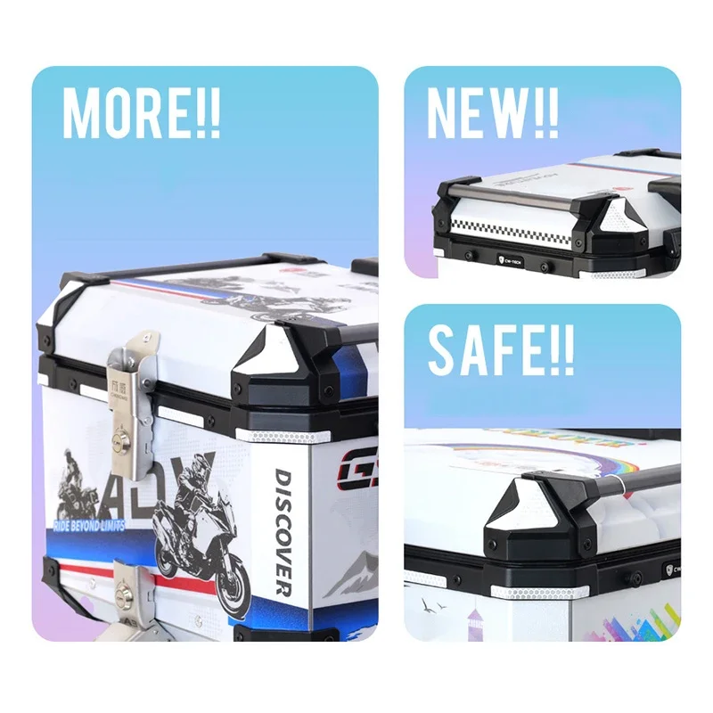 45л задний ящик для мотоцикла багажник из алюминиевого сплава хвостовой чехол