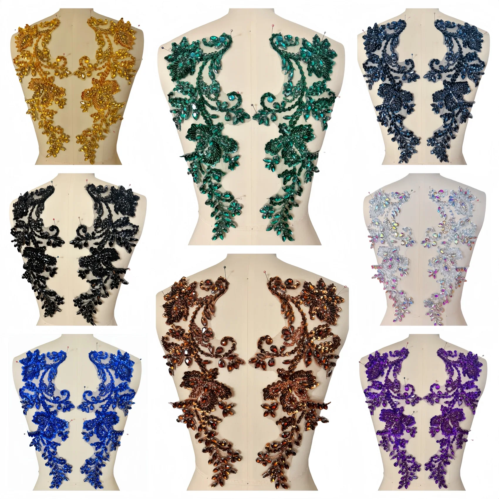 Удивительные 3D кружевные нашивки аппликации швейные стеклянные бусины стразы