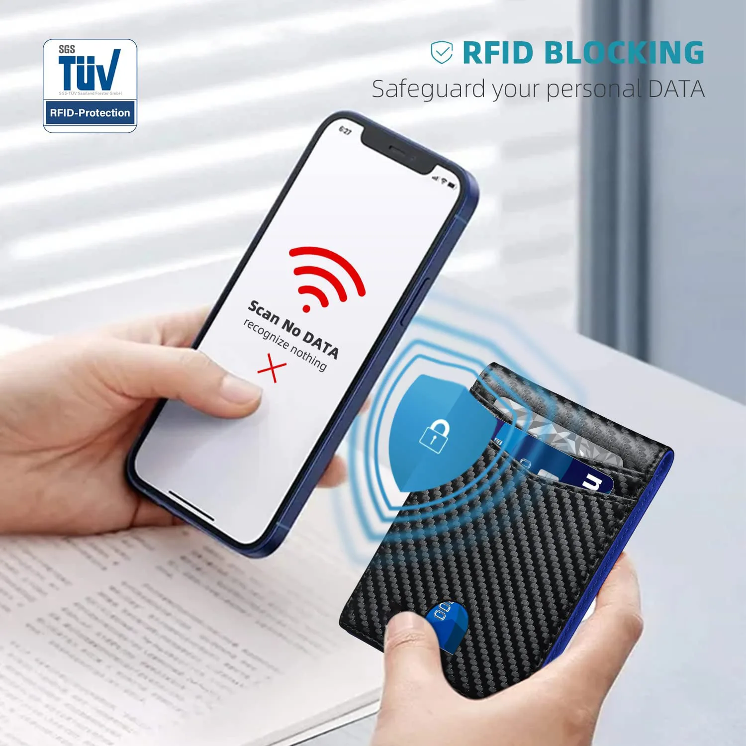 Тонкий смарт-кошелек из синтетической кожи для мужчин держатель кредитных карт