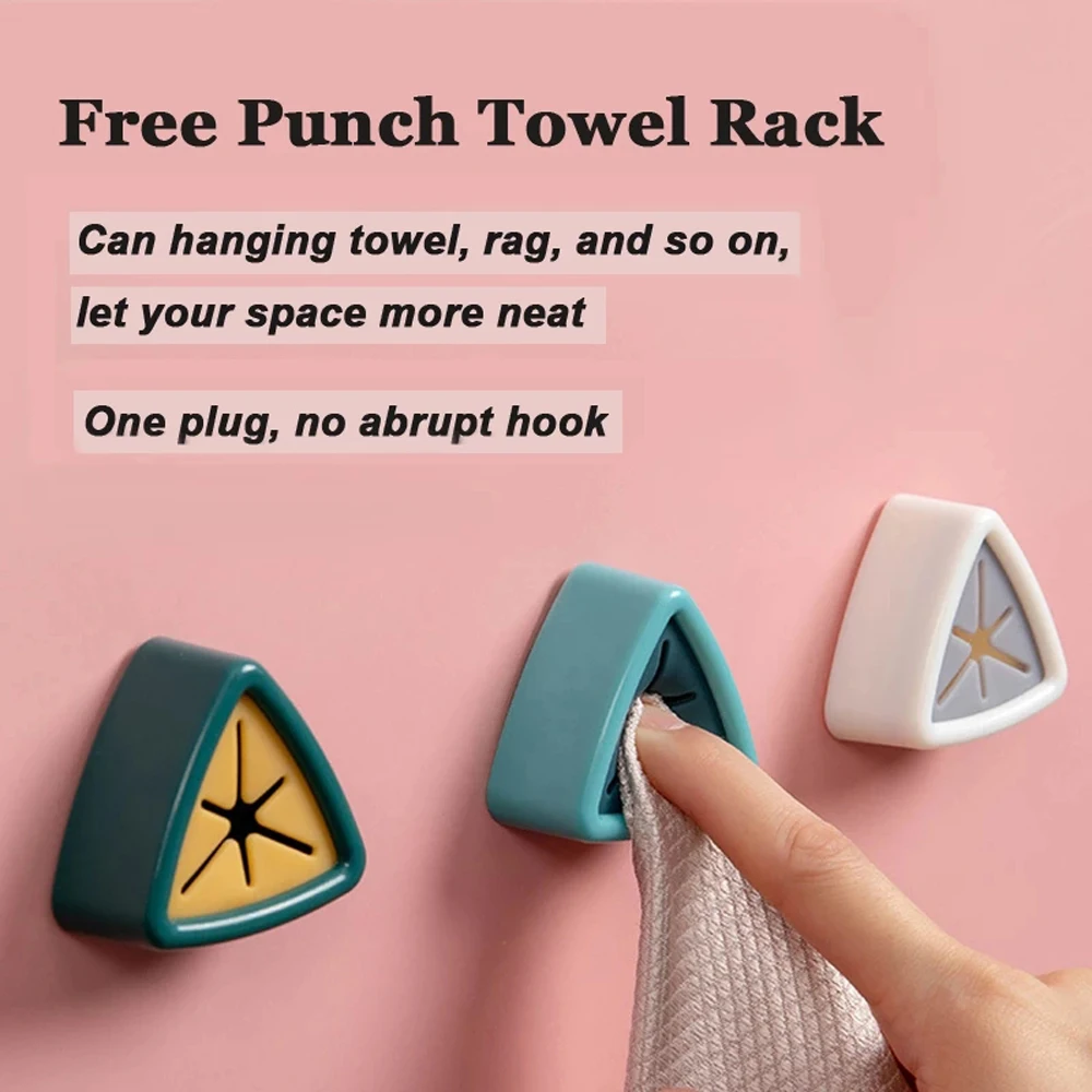 

Punch Free Towel Plug Holder Sucker Towels Storage Rack Washing Cloth Hanger Rag Clip Kitchen Storage Hooks Bathroom Organizer