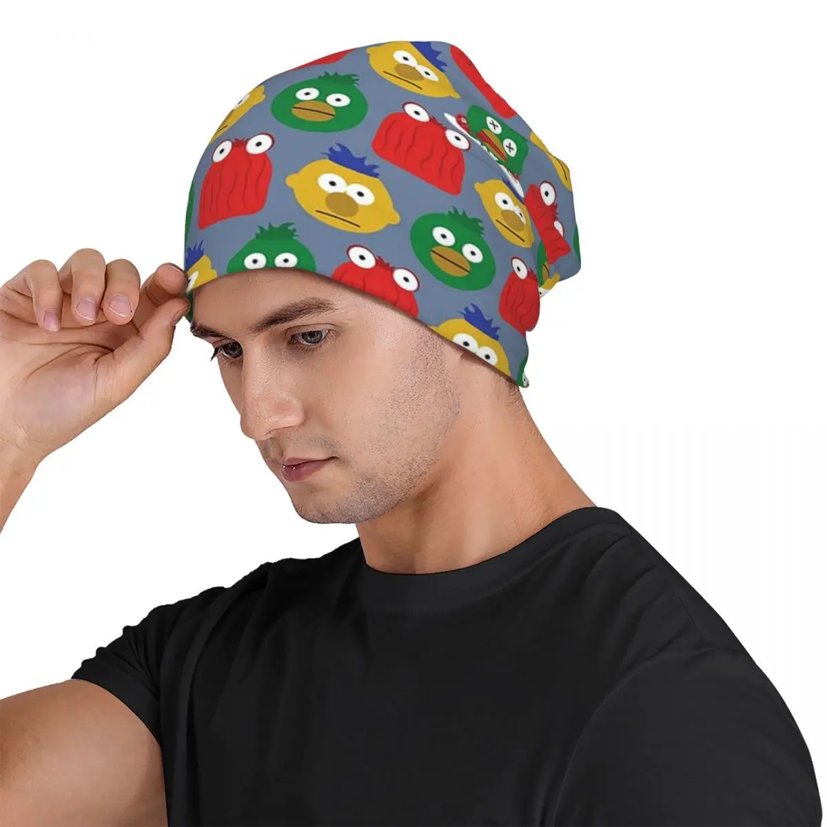 Фото DHMIS персонаж узор Skullies шапки шапки теплая осенне-зимняя уличная шапка вязаная шапка для мужчин женщин взрослых №4