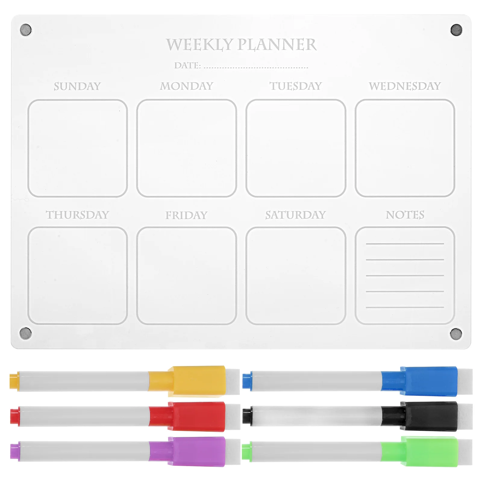

Weekly Plan Writing Board Dry Erase Planner Three-dimensional Magnetic Daily Clear Fridge Acrylic Schedule Wall