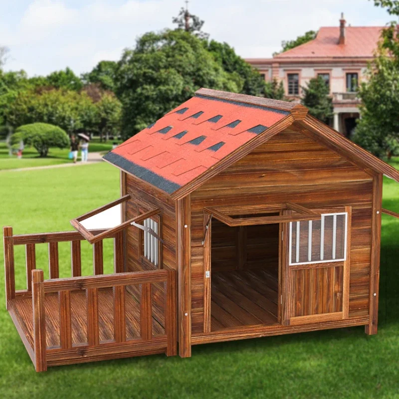 Wood Products Camping Dog Crate Accessories Supplies Prefab Large Outdoor Live Niche Pour Chien Pet