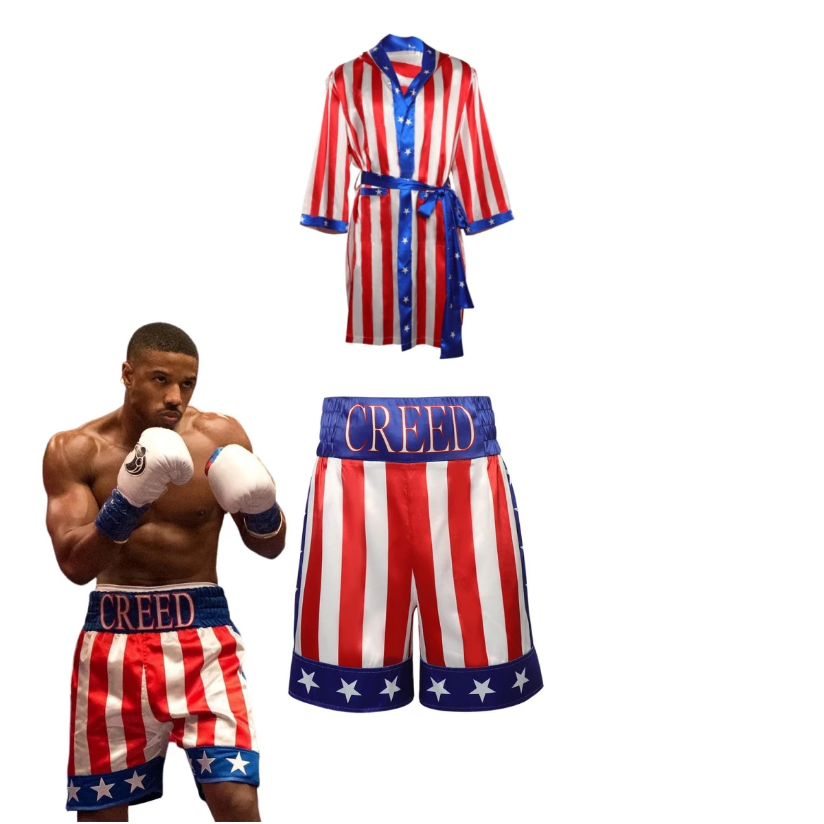 

Костюм для косплея Adonis Creed из аниме, короткий наряд с ремнем в стиле фильма Creed III для Хэллоуина, карнавала, мужской костюм для ролевых игр