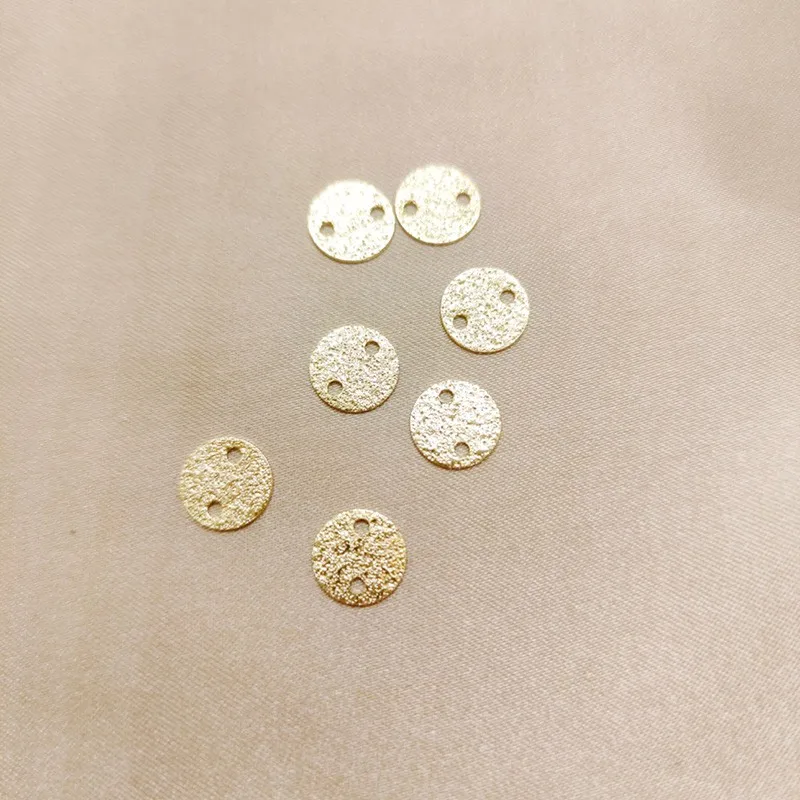 

50PCS 24K Gold Sparkle Dust Copper Gold Plated Round Circle Disc Tag Charms Pendants For Jewellery Making