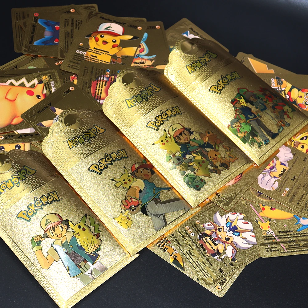 New 150pcs Spanish Pokemon Cards Metal Gold Vmax GX Energy Charizard Pikachu Rare Collection Battle Trainer Card Box Kids Gift