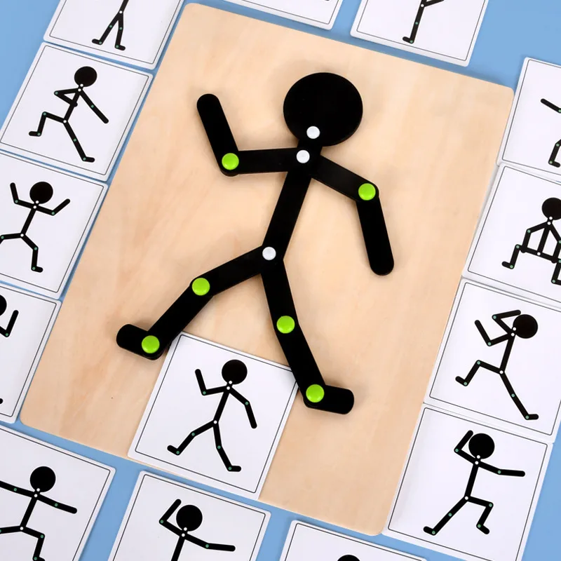 

Montessori Human 24 Body Actions Cards Matching Game Wooden Jigsaw Puzzle Toys Toddler Imagination Training Educational Toy Gift