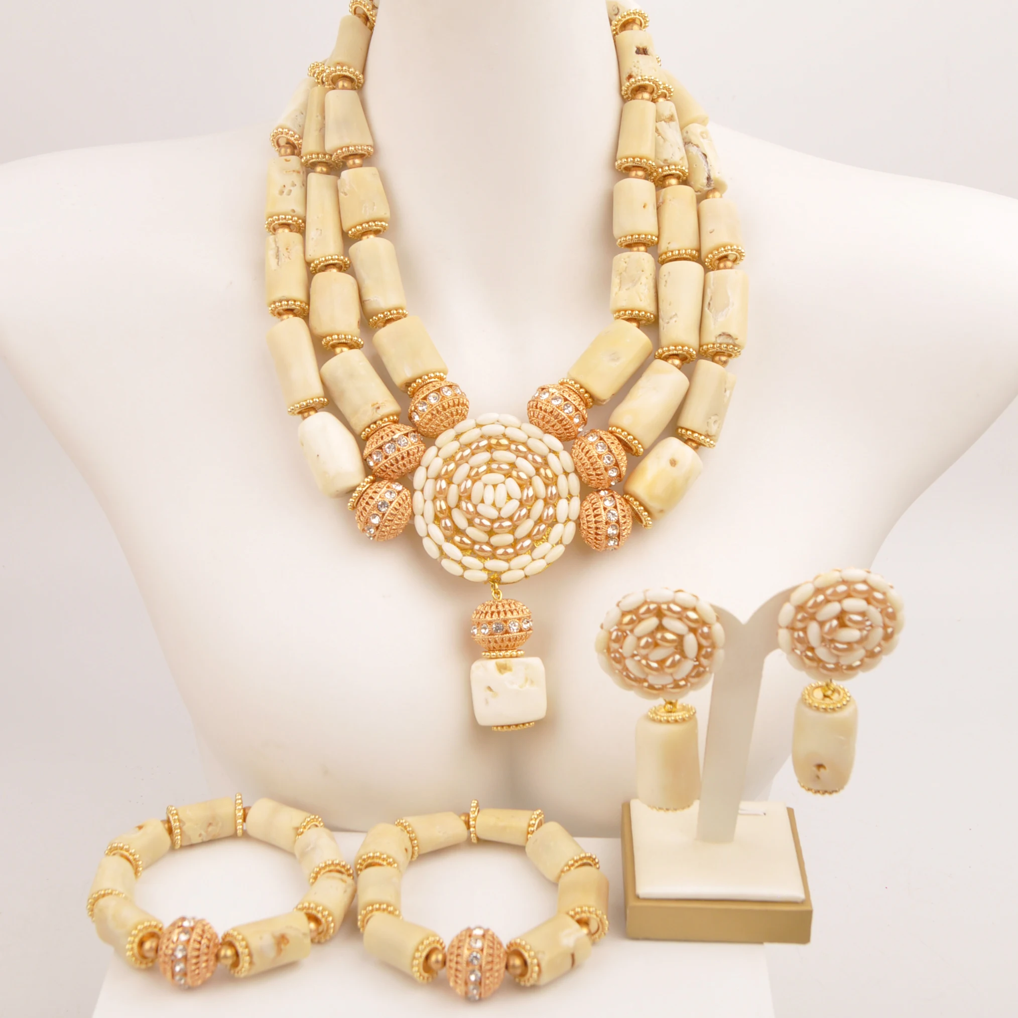 Свадебные ювелирные изделия в нигерийском стиле для невесты ожерелье из