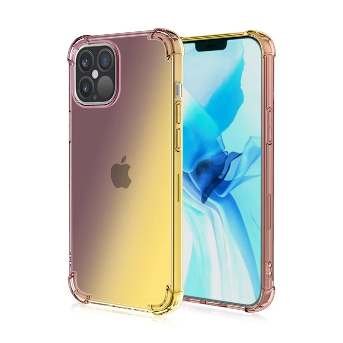 

Square Frame Silicone Transparent Case For iPhone 11 12 13 Pro Max XR XS Max Rainbow Colorful Gradient Clear Back Cover 2022 Hot