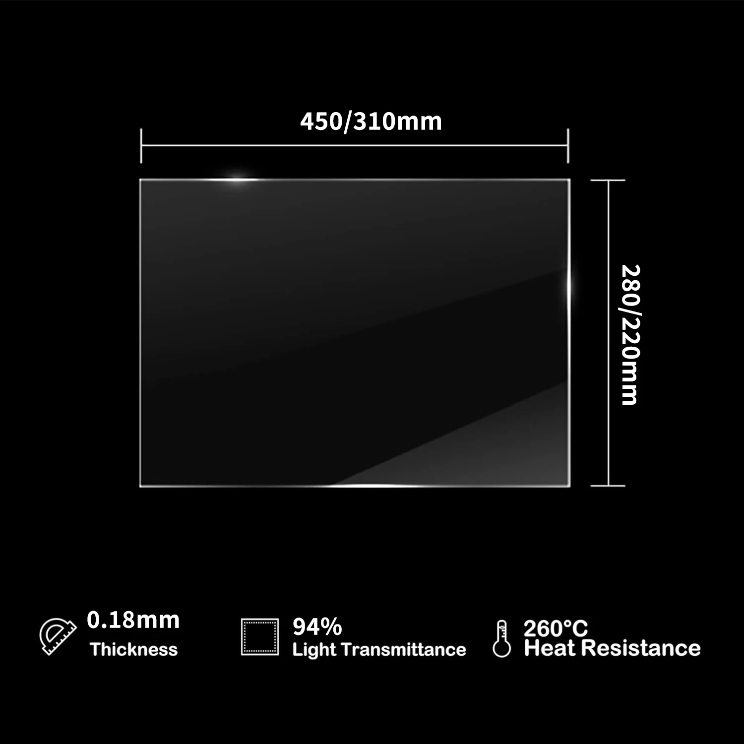 Пленка NFEP для 3D-принтеров 160*235 мм210*290 мм450*280 мм, высокопрочная, антипригарная, для фотополимерных смол (art.: 3920dada3be89) - 3920dada3be89