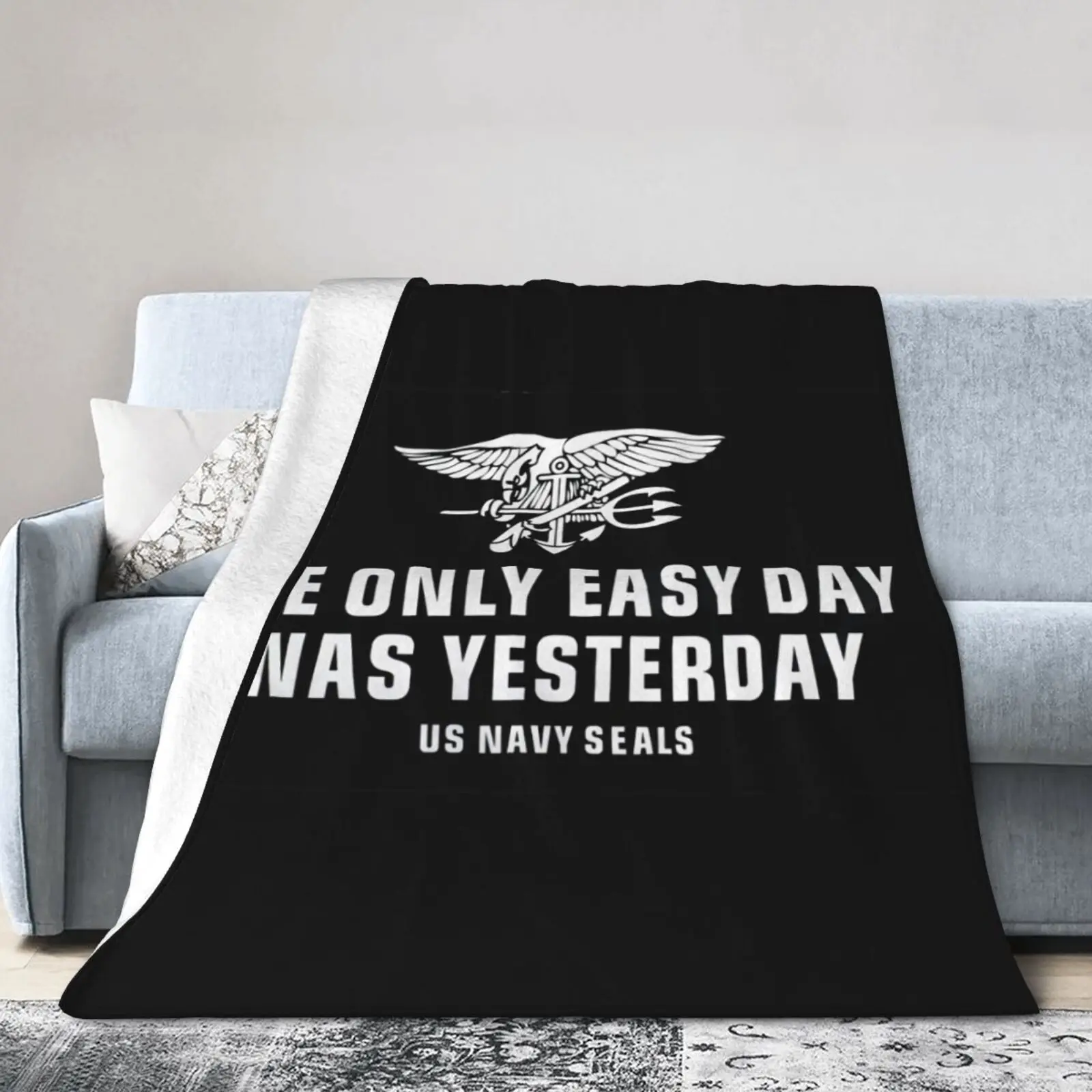

THE ONLY EASY DAY WAS YESTERDAY Blanket Breathable Flannel Winter Super Warm Bed Blanket Travel Bedding