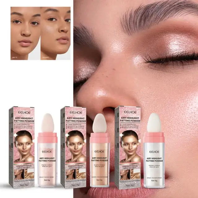 3 Colors Highlighter Powder Polvo De Hadas Glitter Powder Shimmer Contour Blush Powder Makeup For Face Body Highlight Makeup 9g 1
