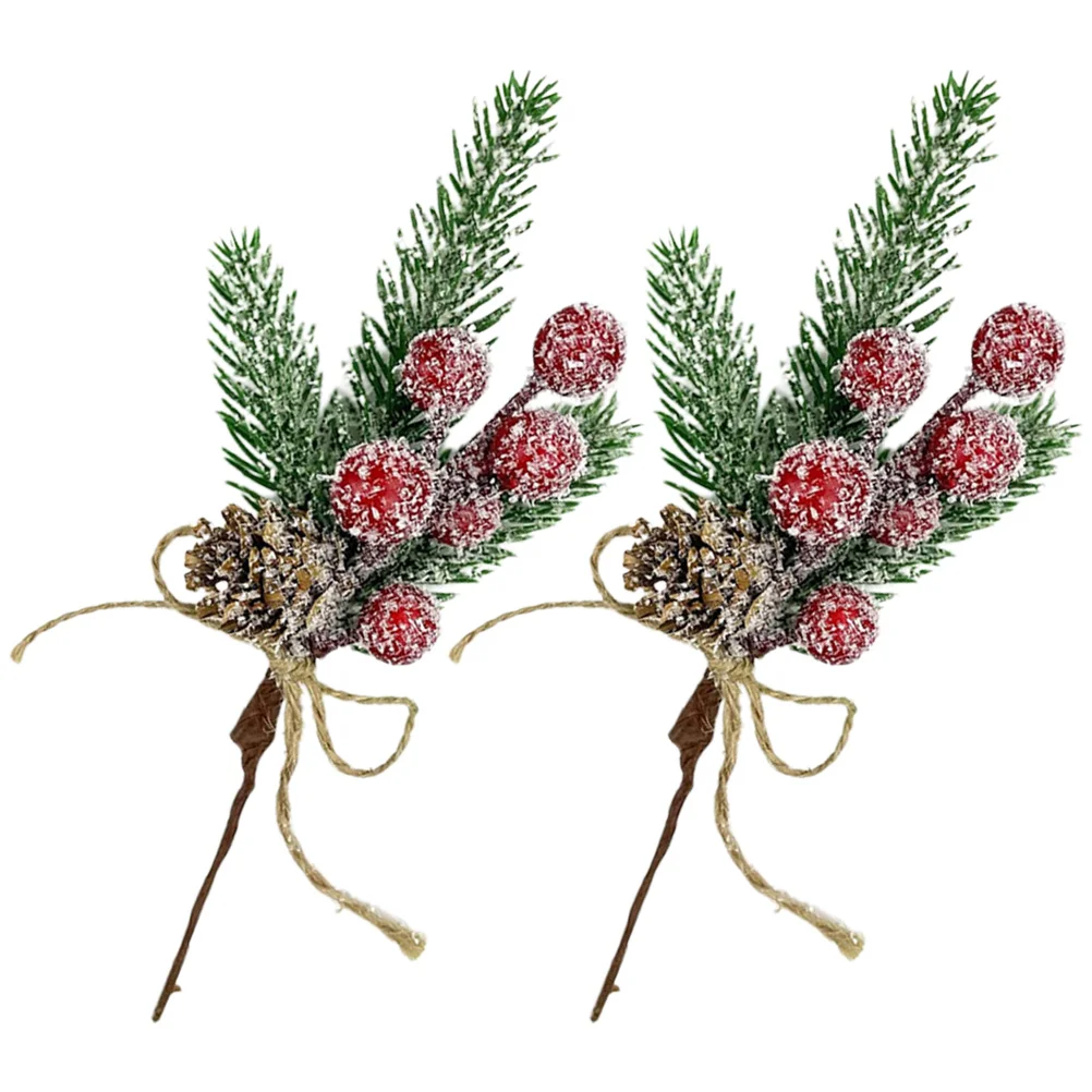 

Artificial Christmas Berry Berries Pine Decor Picks Red Fake Simulation Flower Branches Winter Holly Tree Ornament