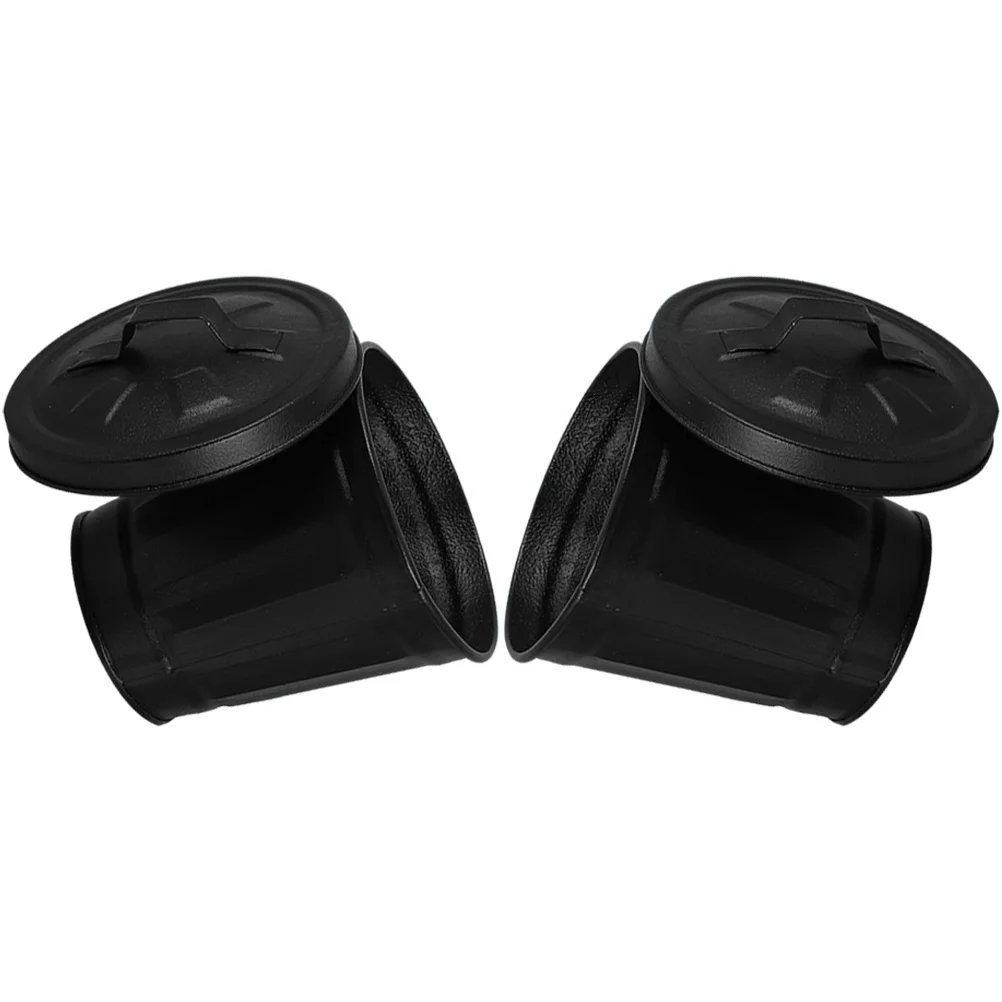 2 шт. мини-мусорный бак маленький оцинкованный с крышкой кашпо для комнатных