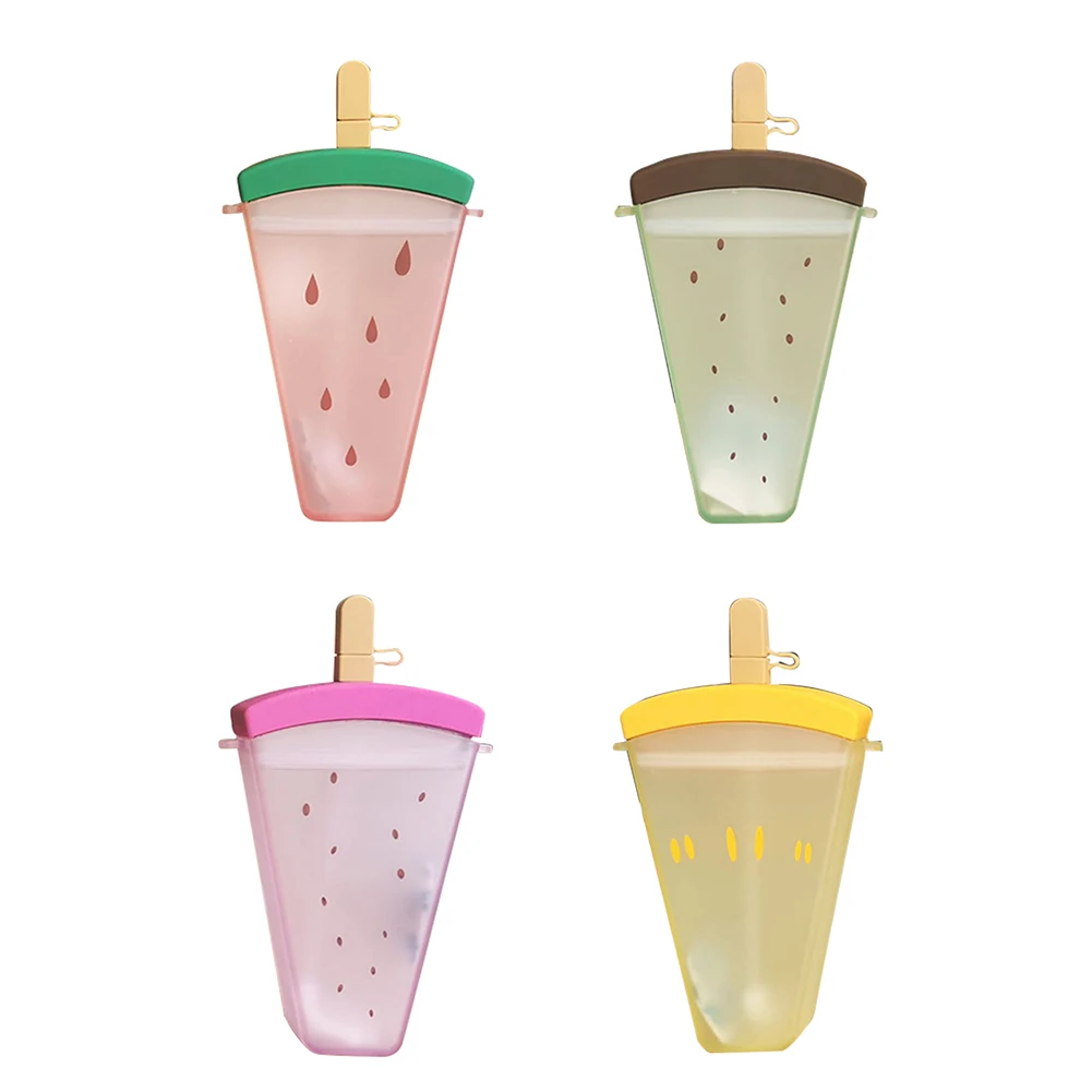 

320ml Cute Sports Kettle Ice Cream Shaped Straw Plastic Juice Cups Leakproof Drinkware Gifts Adults Kids for Running Cycling