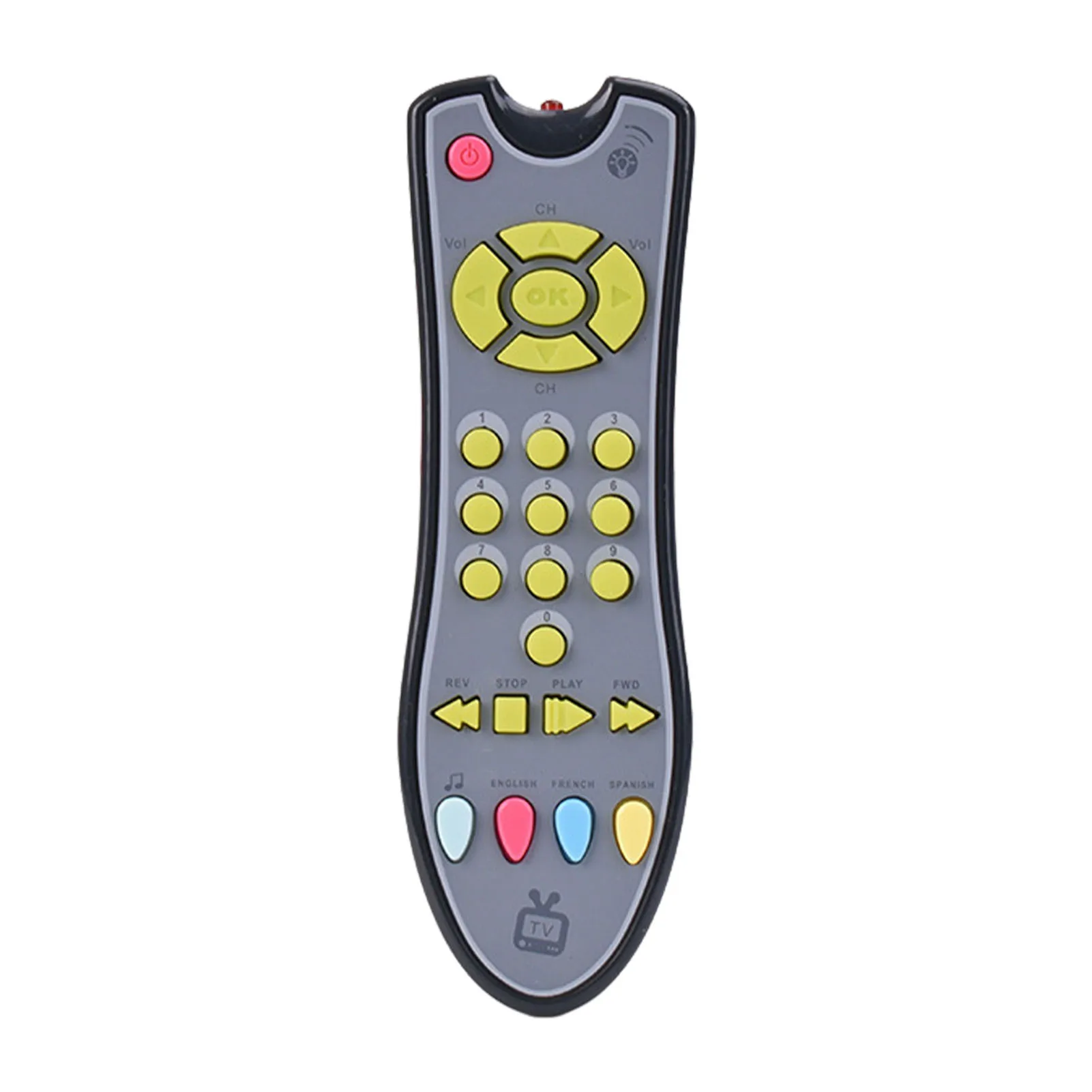 

Baby Remote Control Toy TV Remote Toy With Light And Sounds Three Language Modes: English Spanish French Early Educational Toy