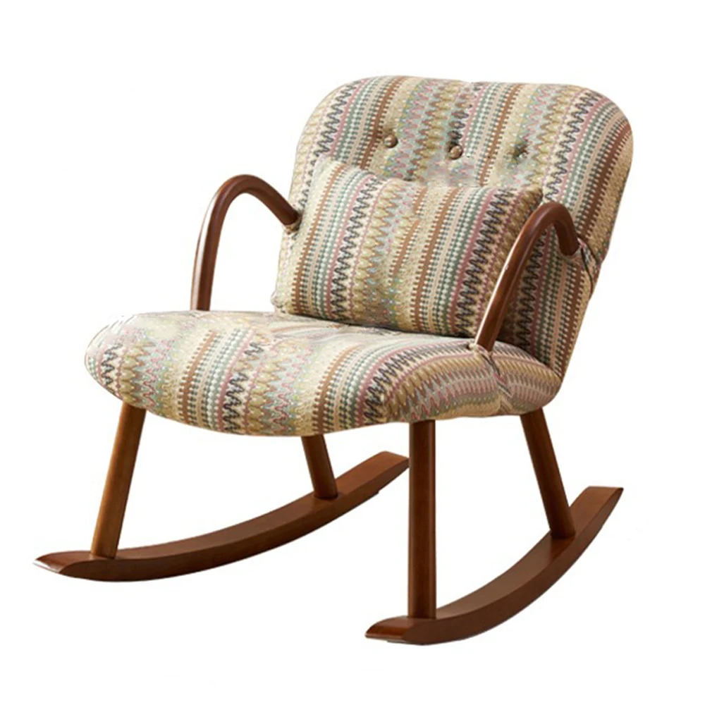 

Сочетание стола и стульев для отдыха из массива дерева japanon, для балкона, гостиной комнаты, маленькое бытовое американское Ретро-Кресло для отдыха с узором