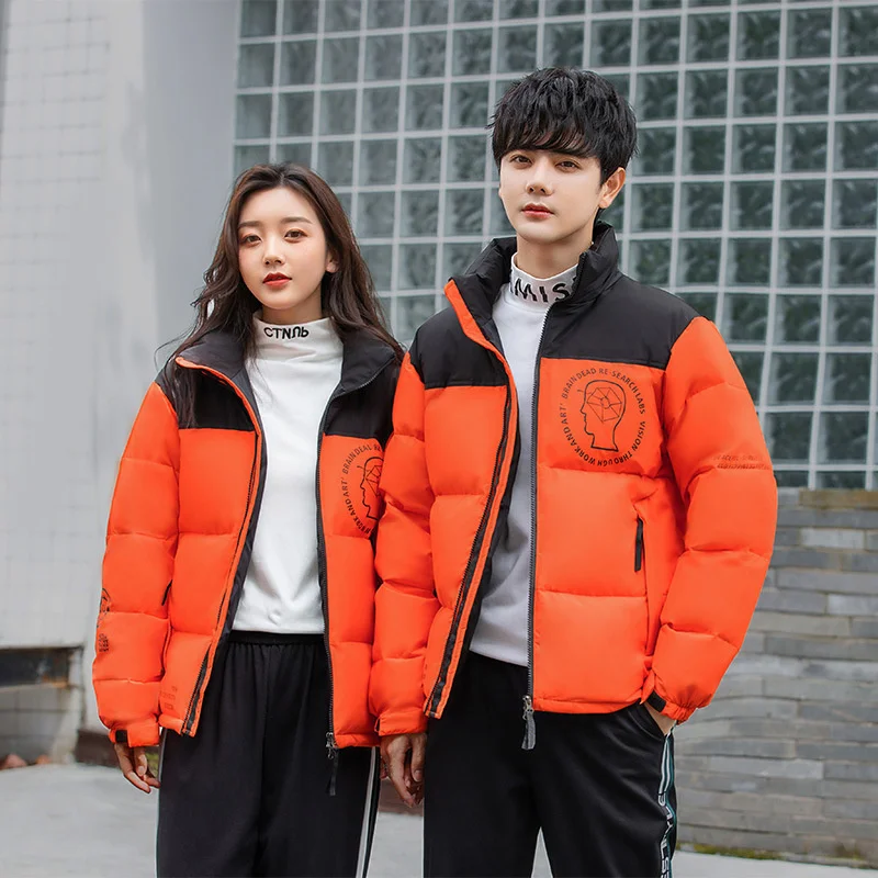 genuine luxury brand Down Couple's same white duck down light thin winter outdoor Korean fashion short stand collar cotton jacke