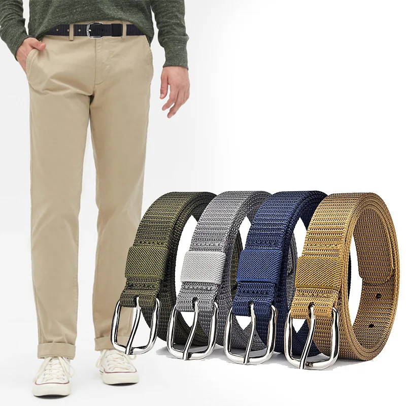 

Deepeel 120cm Canvas Pin Buckle Belt Unisex Casual Sports Nylon Belts Men's Outdoor Training Combat Military Adjust Waistband